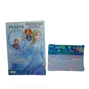 Disney Frozen II Bundle Crystals and Sparkles Activity Book and Pencil Pouch